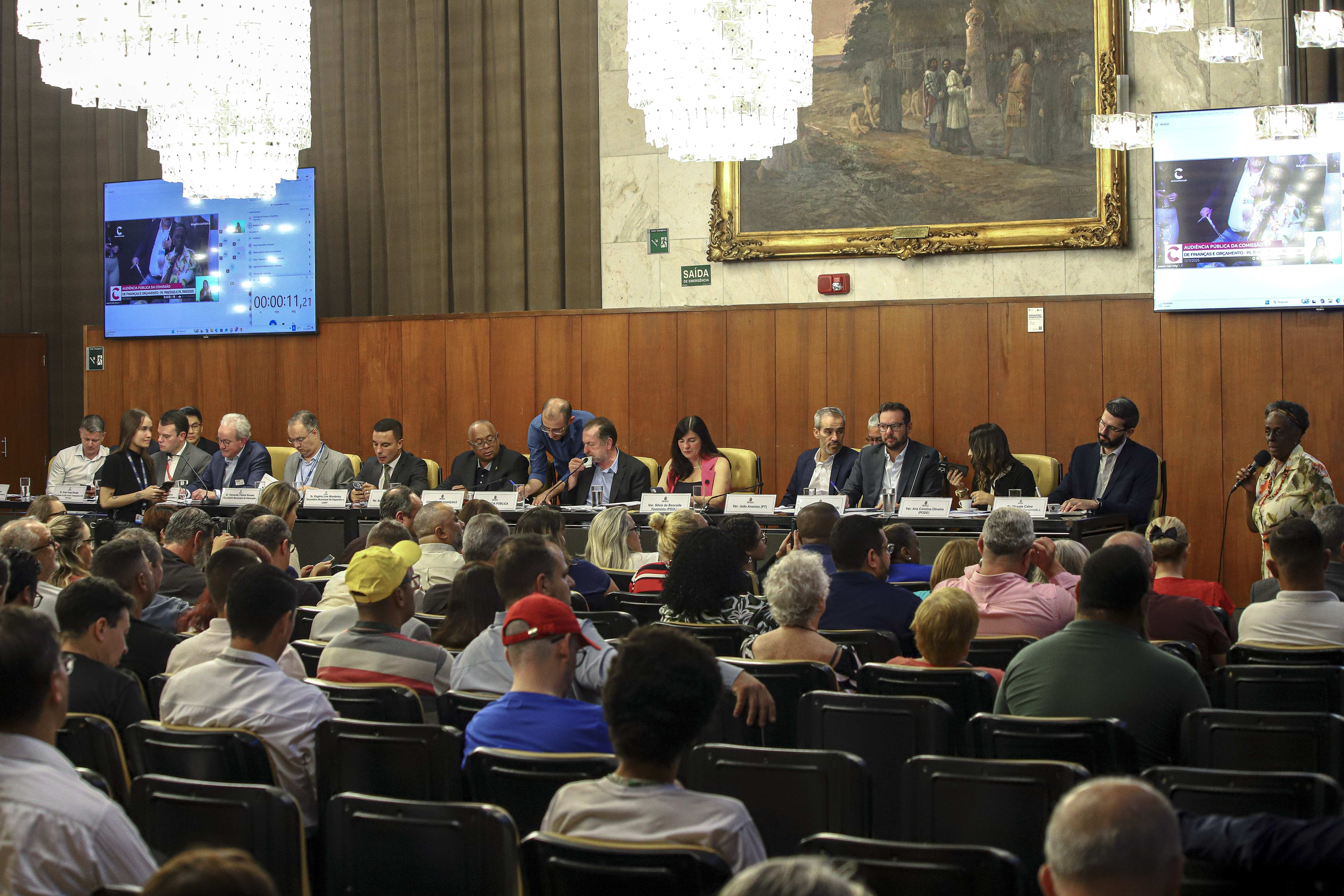 Na imagem, audiência na Câmara Municipal.