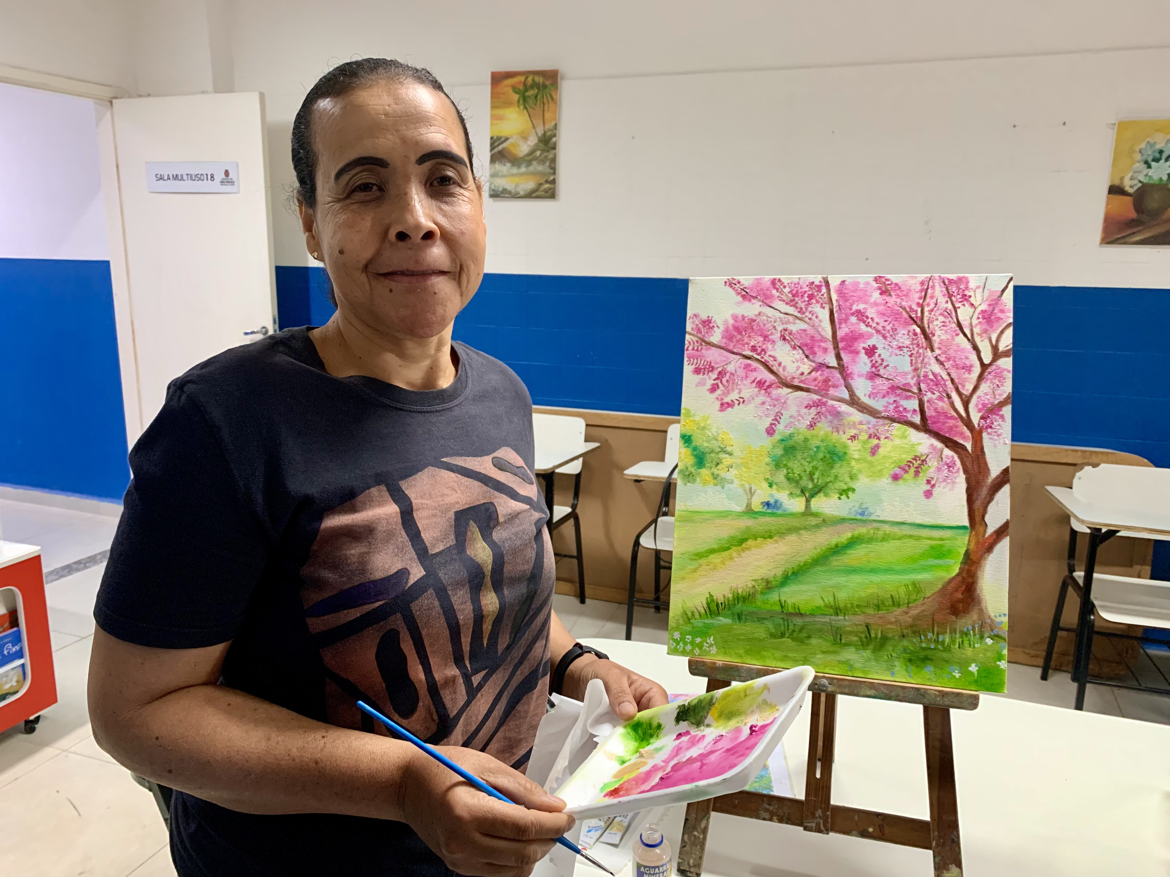 Na imagem, munícipe Marlene da Silva Oriuchi, de 49 anos. 