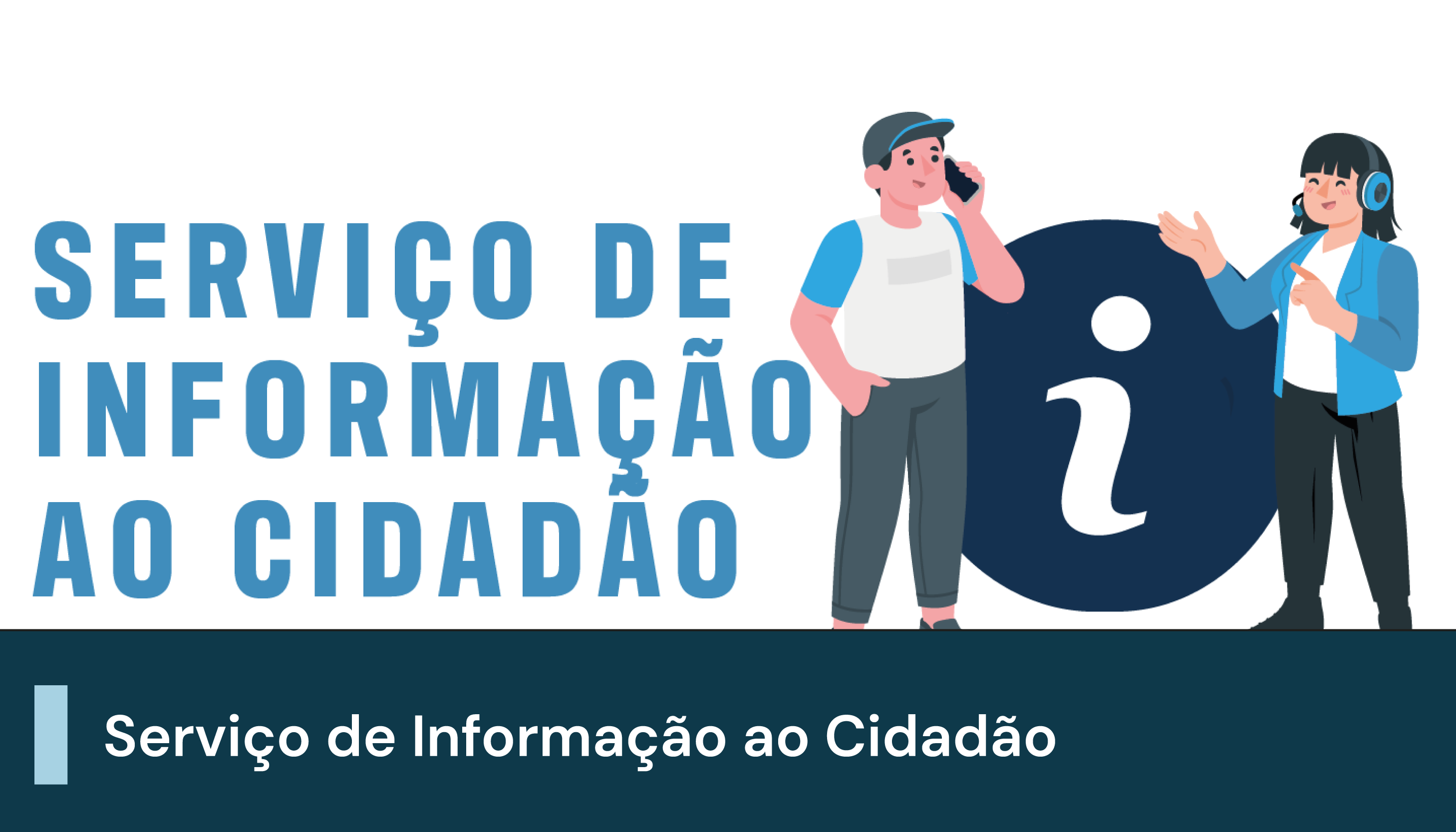 A imagem possui um fundo azul claro, com uma ilustração de um homem e uma mulher. Ao centro, um texto descrito 