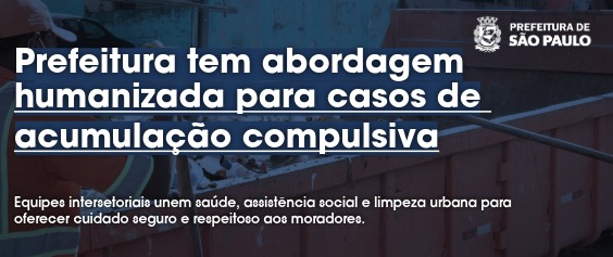 A imagem é um banner da Prefeitura de São Paulo. O texto em destaque diz: 